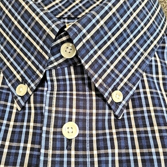 Roundtree & Yorke Men's Shirt Sz M Gold Label Non-Iron Perfect Performance Plaid - Picture 4 of 10